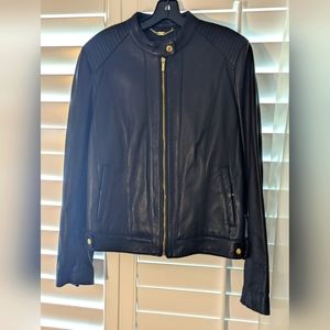 Cole Haan Genuine Leather Jacket, Moto style, Black XL